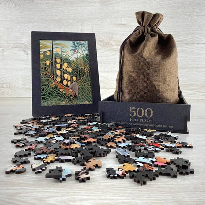 In a Tropical Forest, Struggle between Tiger and Bull Puzzle - PuzzlesPrint