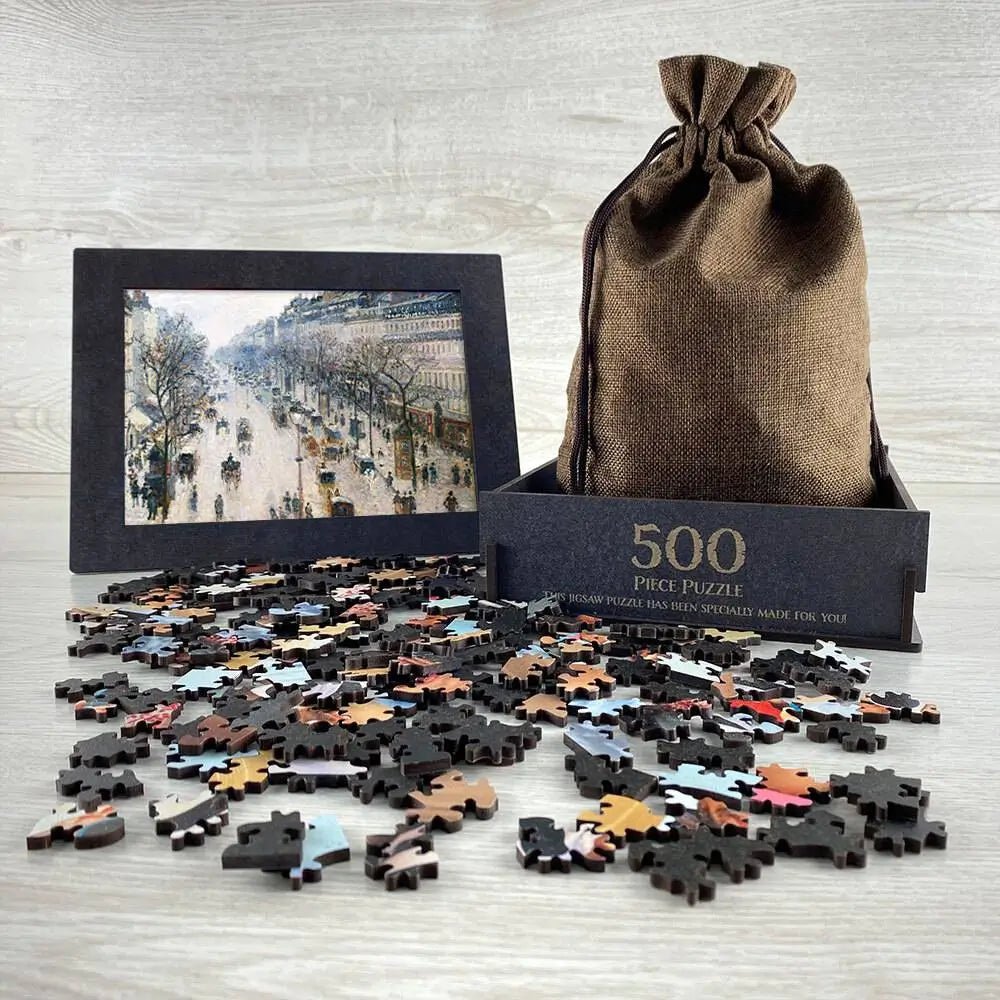 The Boulevard Montmartre on a Winter Morning Puzzle - PuzzlesPrint