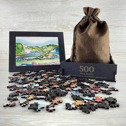 Mountain with Red House Puzzle - PuzzlesPrint