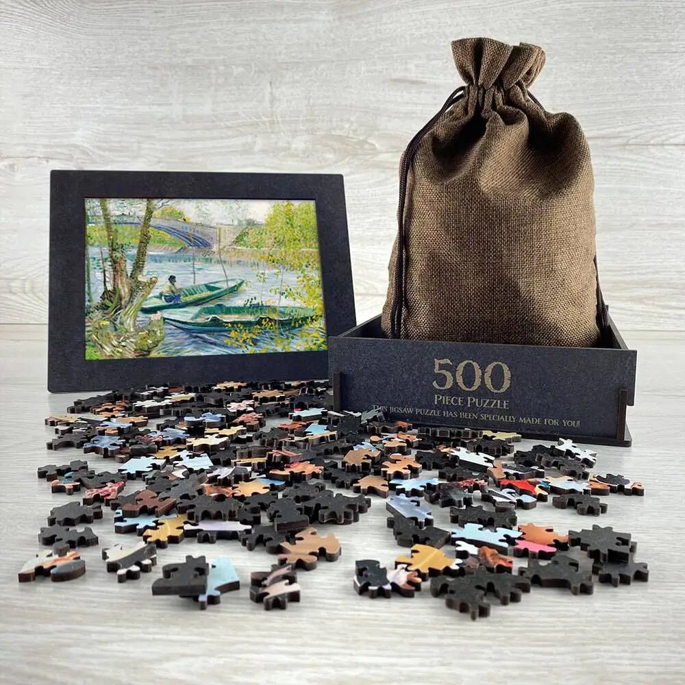 Fishing in Spring, the Pont de Clichy (Asnières) Puzzle - PuzzlesPrint