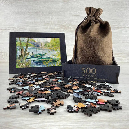 Fishing in Spring, the Pont de Clichy (Asnières) Puzzle - PuzzlesPrint