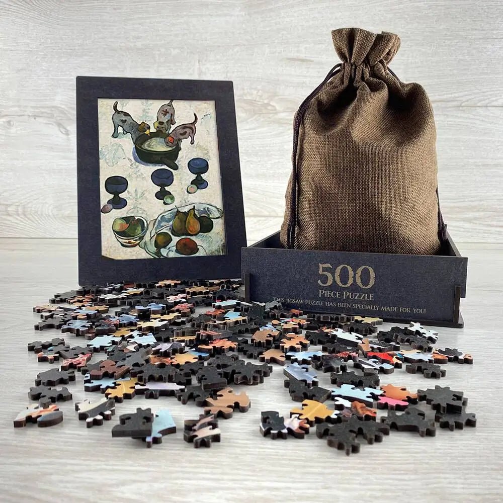 Still Life with Three Puppies Puzzle - PuzzlesPrint