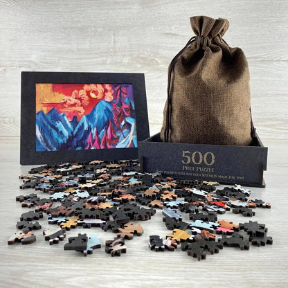 Winter Landscape in Moonlight Puzzle - PuzzlesPrint