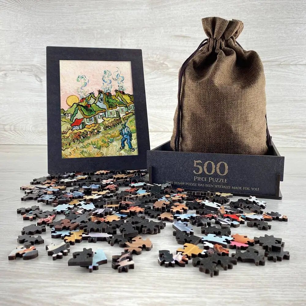 Houses and Figure Puzzle - PuzzlesPrint