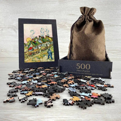 Houses and Figure Puzzle - PuzzlesPrint