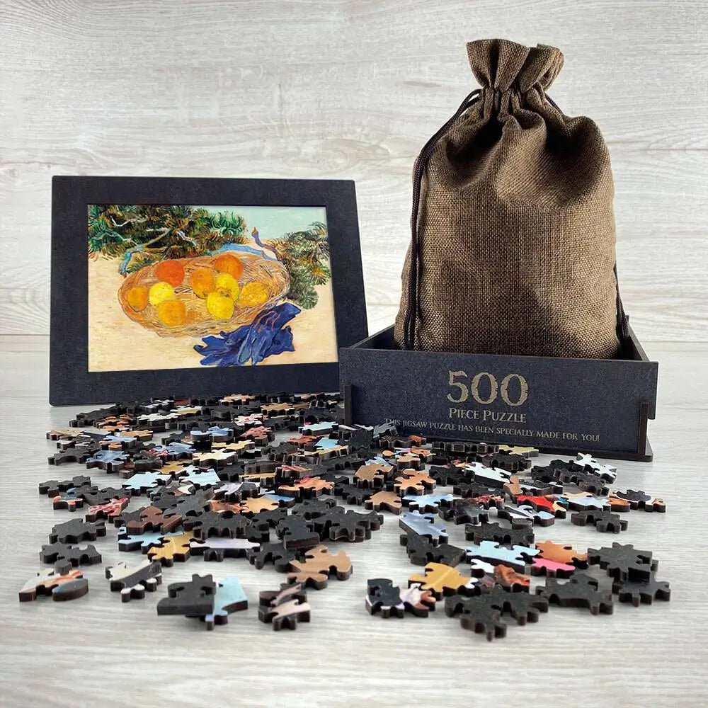 Still Life of Oranges and Lemons with Blue Gloves Puzzle - PuzzlesPrint