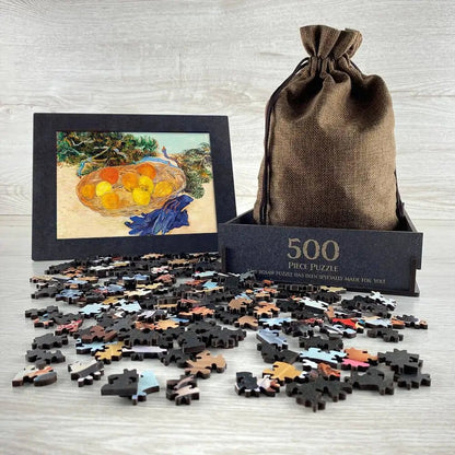 Still Life of Oranges and Lemons with Blue Gloves Puzzle - PuzzlesPrint