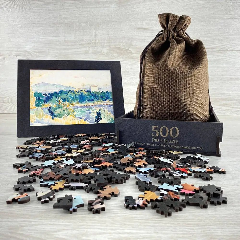 Mediterranean Landscape with a White House Puzzle - PuzzlesPrint