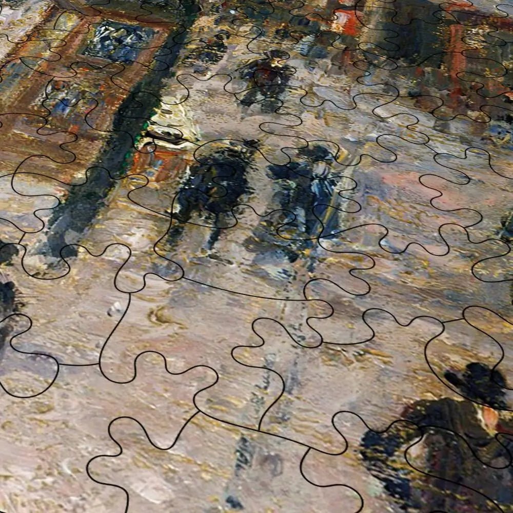 The Boulevard Montmartre on a Winter Morning Puzzle - PuzzlesPrint
