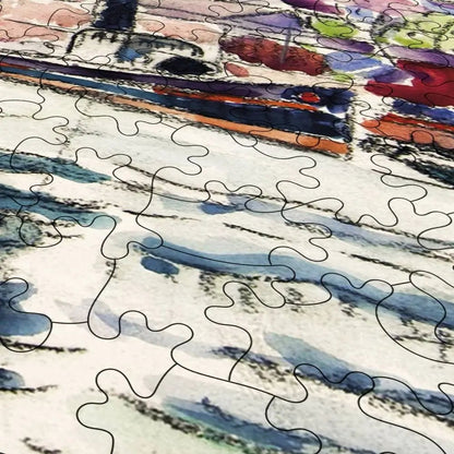 River Scene, Rouen Puzzle - PuzzlesPrint