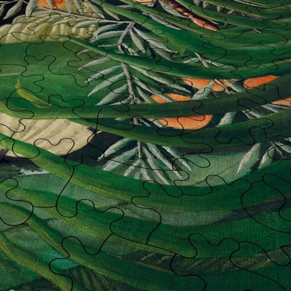 Fight between a Tiger and a Buffalo Puzzle - PuzzlesPrint