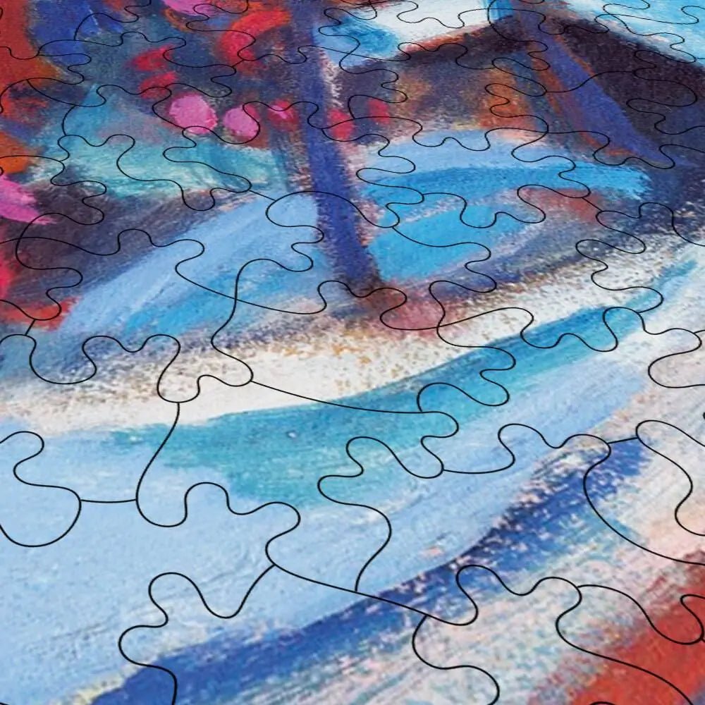 Winter Landscape in Moonlight Puzzle - PuzzlesPrint