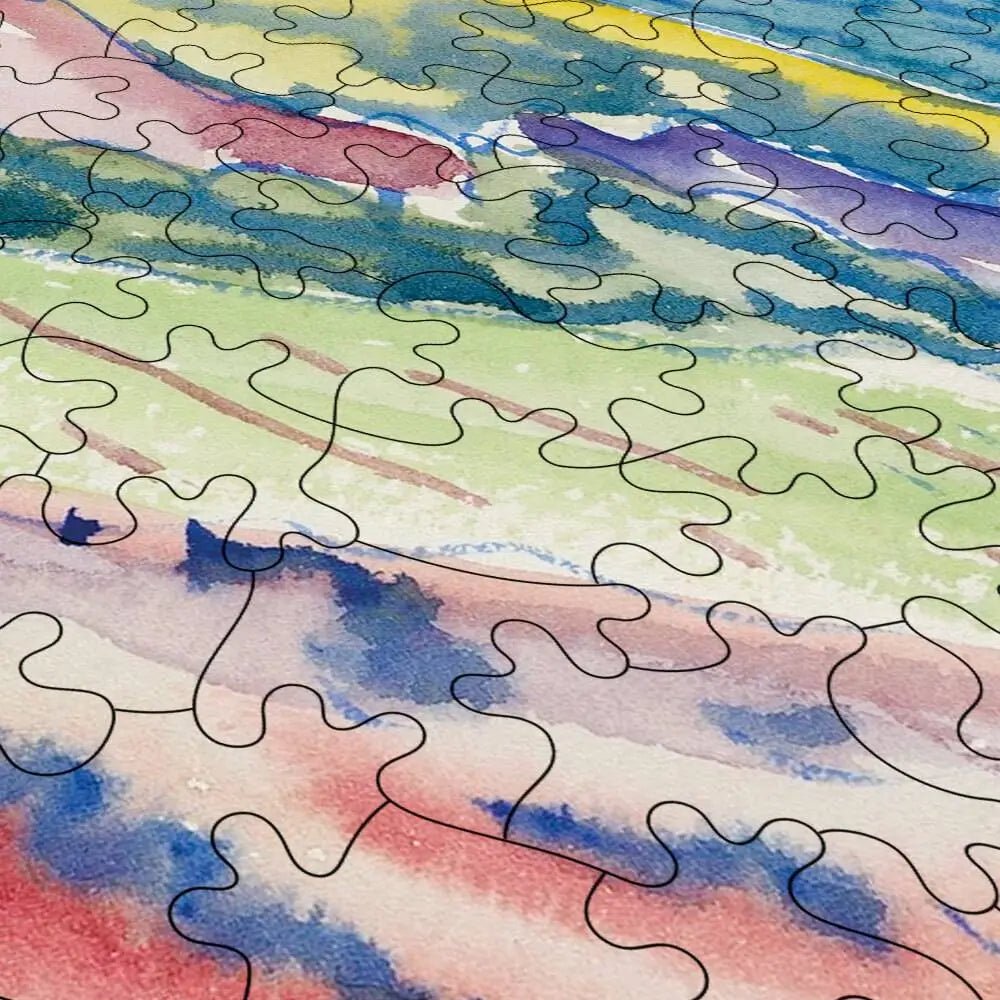 Mountain with Red House Puzzle - PuzzlesPrint