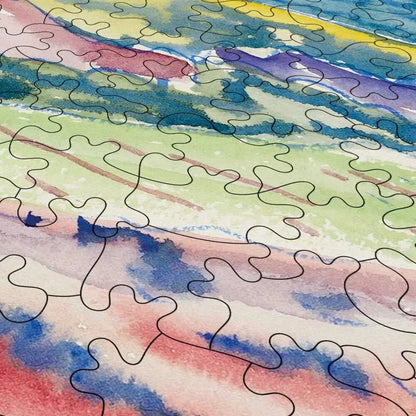 Mountain with Red House Puzzle - PuzzlesPrint