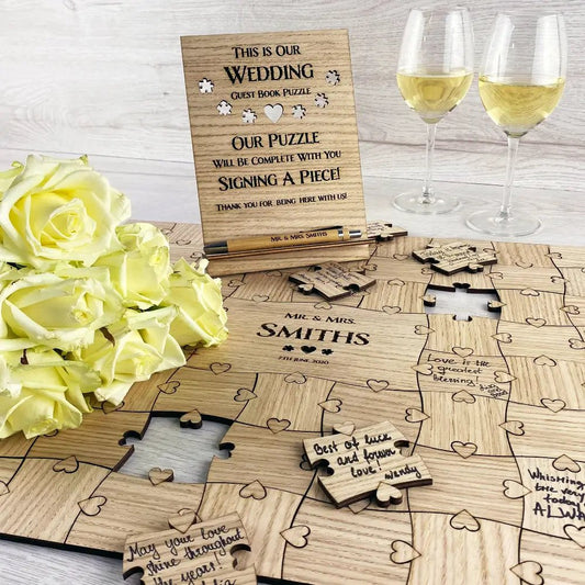 Wedding Guest Book Puzzle - Unique Guest Book Alternative - PuzzlesPrint
