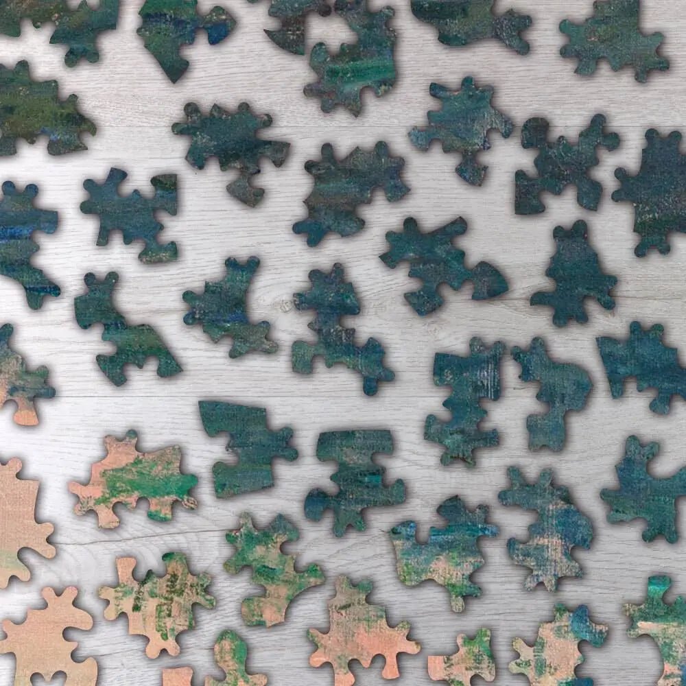 Sun Setting Over The Seine At Lavacourt, Winter Effect Puzzle - PuzzlesPrint