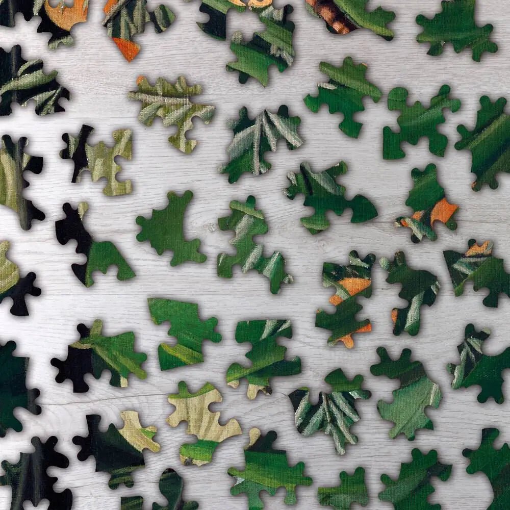 Fight between a Tiger and a Buffalo Puzzle - PuzzlesPrint