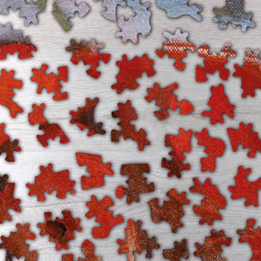A Bison in Winter (The Red Bison) Puzzle - PuzzlesPrint
