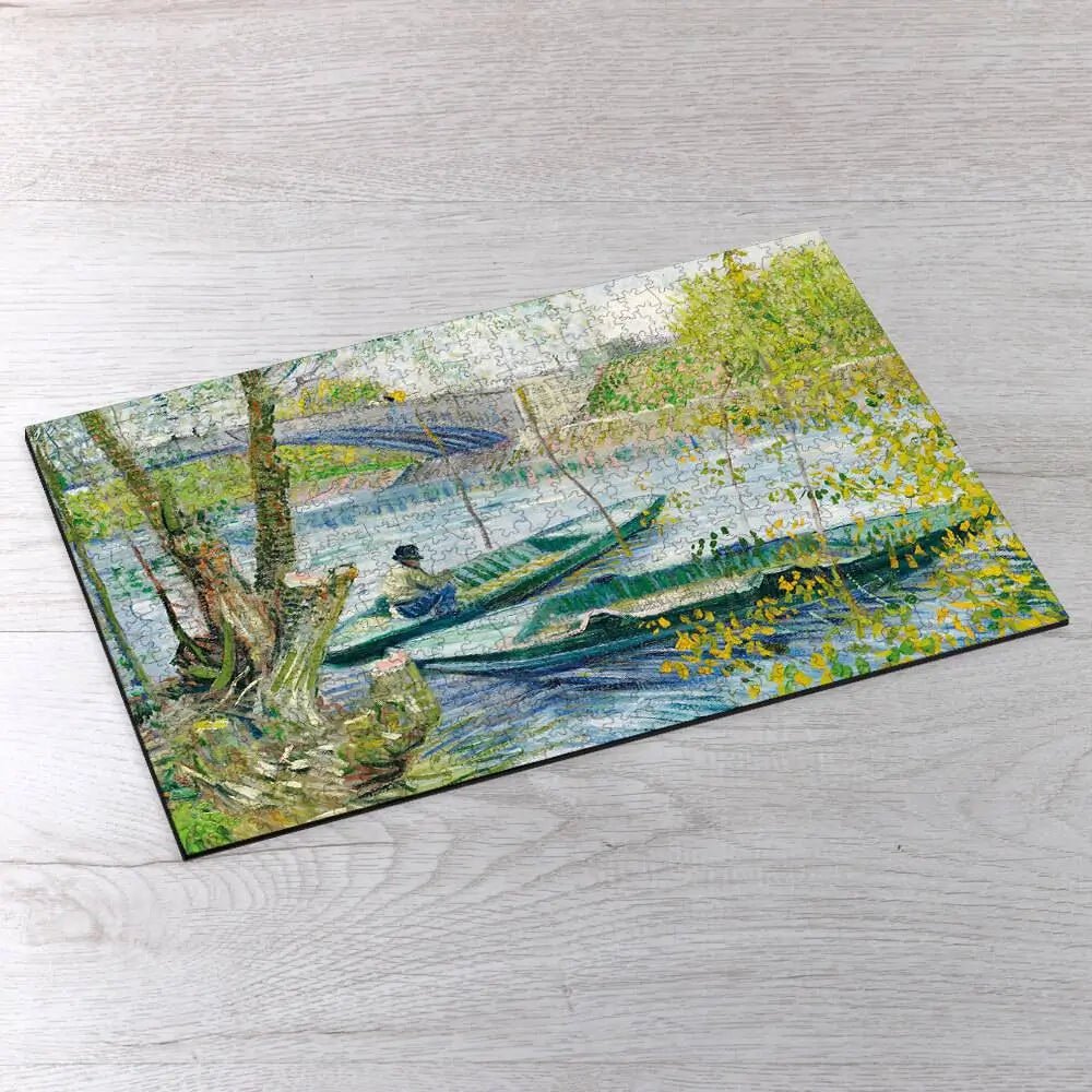 Fishing in Spring, the Pont de Clichy (Asnières) Puzzle - PuzzlesPrint