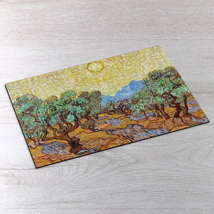 Olive Trees with Yellow Sky and Sun Puzzle - PuzzlesPrint