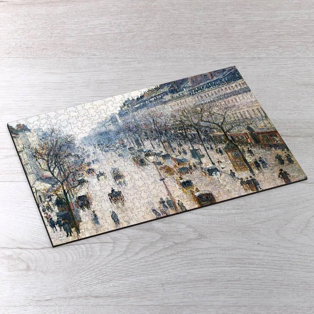 The Boulevard Montmartre on a Winter Morning Puzzle - PuzzlesPrint