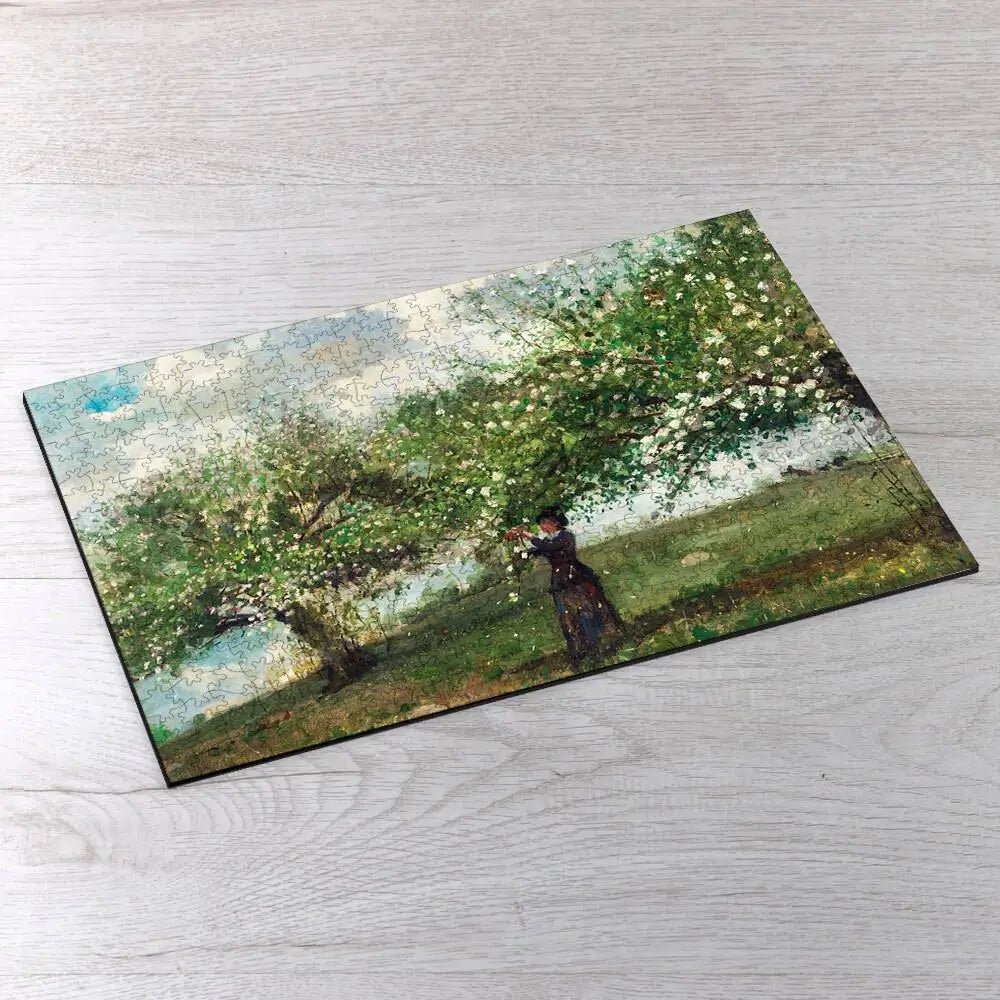 Girl Picking Apple Blossoms Puzzle - PuzzlesPrint