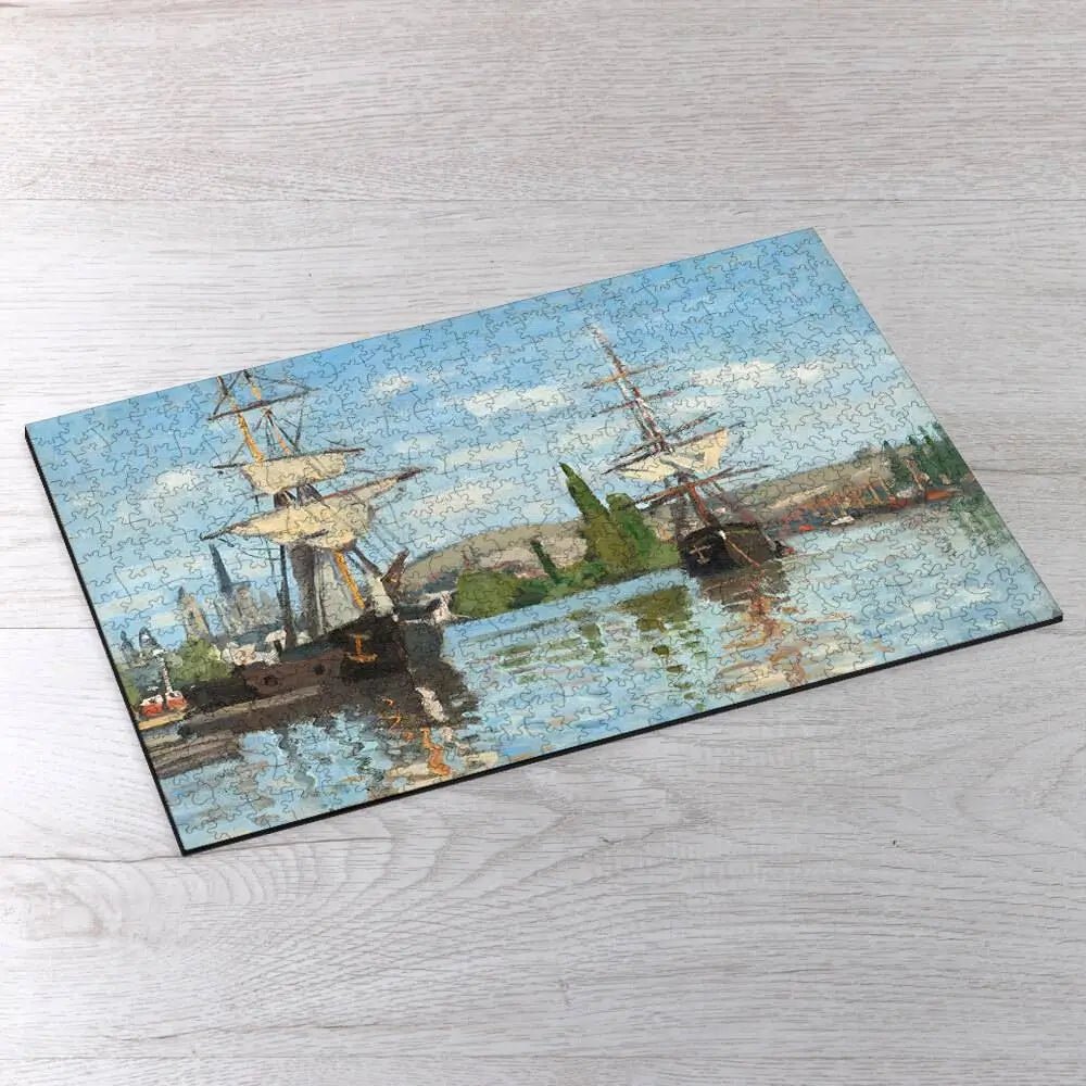 Ships Riding on the Seine at Rouen Puzzle - PuzzlesPrint