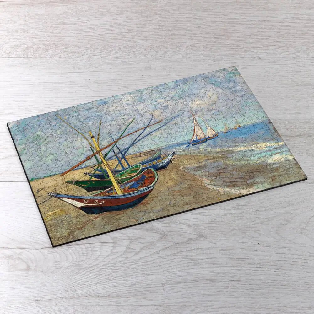 Fishing Boats on the Beach at Saintes - Maries Puzzle - PuzzlesPrint