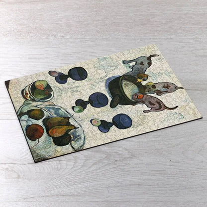 Still Life with Three Puppies Puzzle - PuzzlesPrint