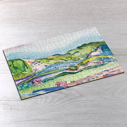 Mountain with Red House Puzzle - PuzzlesPrint