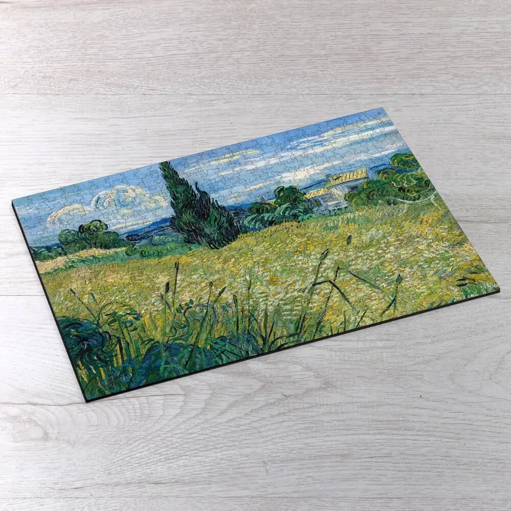 Green Wheat Field with Cypress Puzzle - PuzzlesPrint