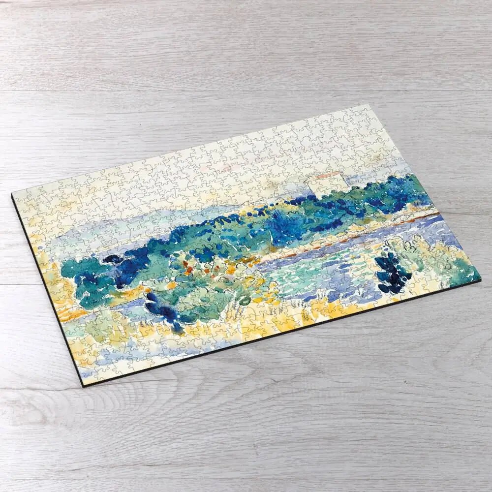 Mediterranean Landscape with a White House Puzzle - PuzzlesPrint