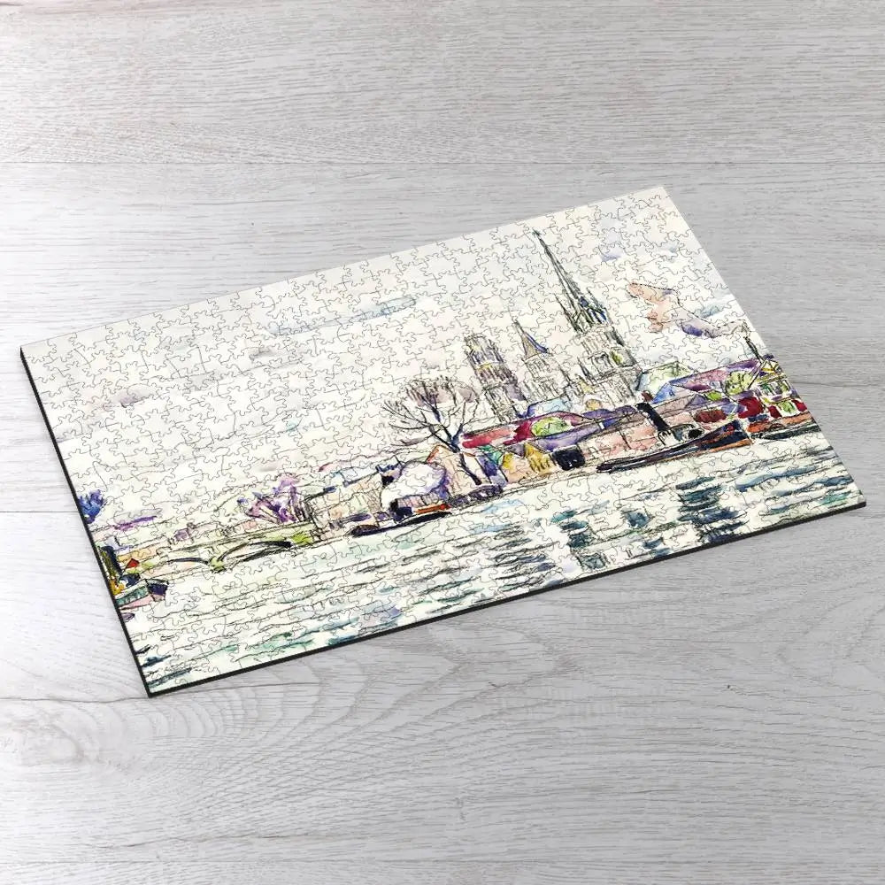 River Scene, Rouen Puzzle - PuzzlesPrint