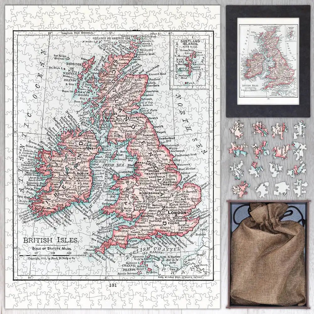 A Cartographic Map of the British Isles Puzzle - PuzzlesPrint