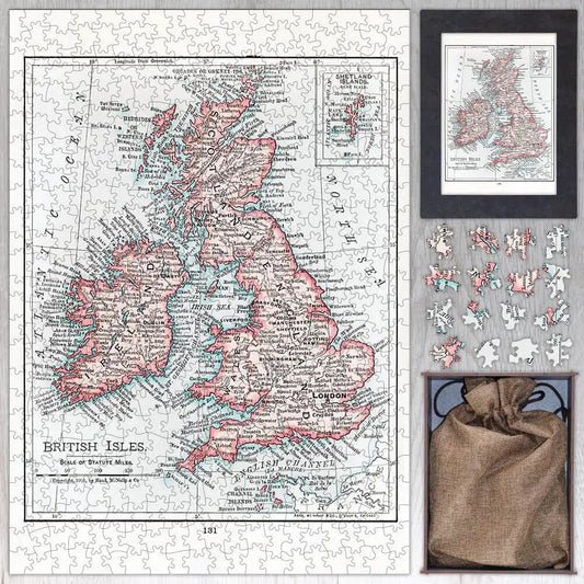 A Cartographic Map of the British Isles Puzzle - PuzzlesPrint