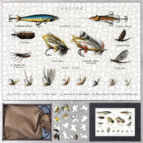 Angling Baits from British Fresh Water Fishes Puzzle - PuzzlesPrint