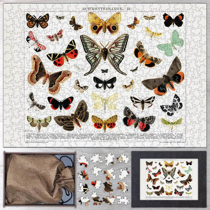 Antique Butterfly and Moth Lithograph Puzzle - PuzzlesPrint