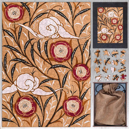 Art Nouveau Flower Pattern Puzzle - PuzzlesPrint