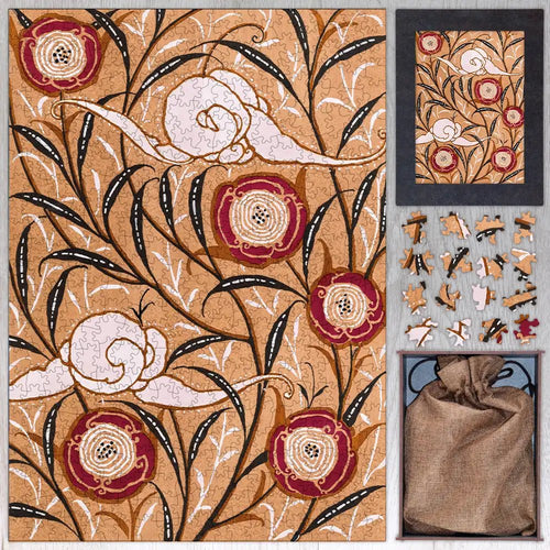 Art Nouveau Flower Pattern Puzzle - PuzzlesPrint
