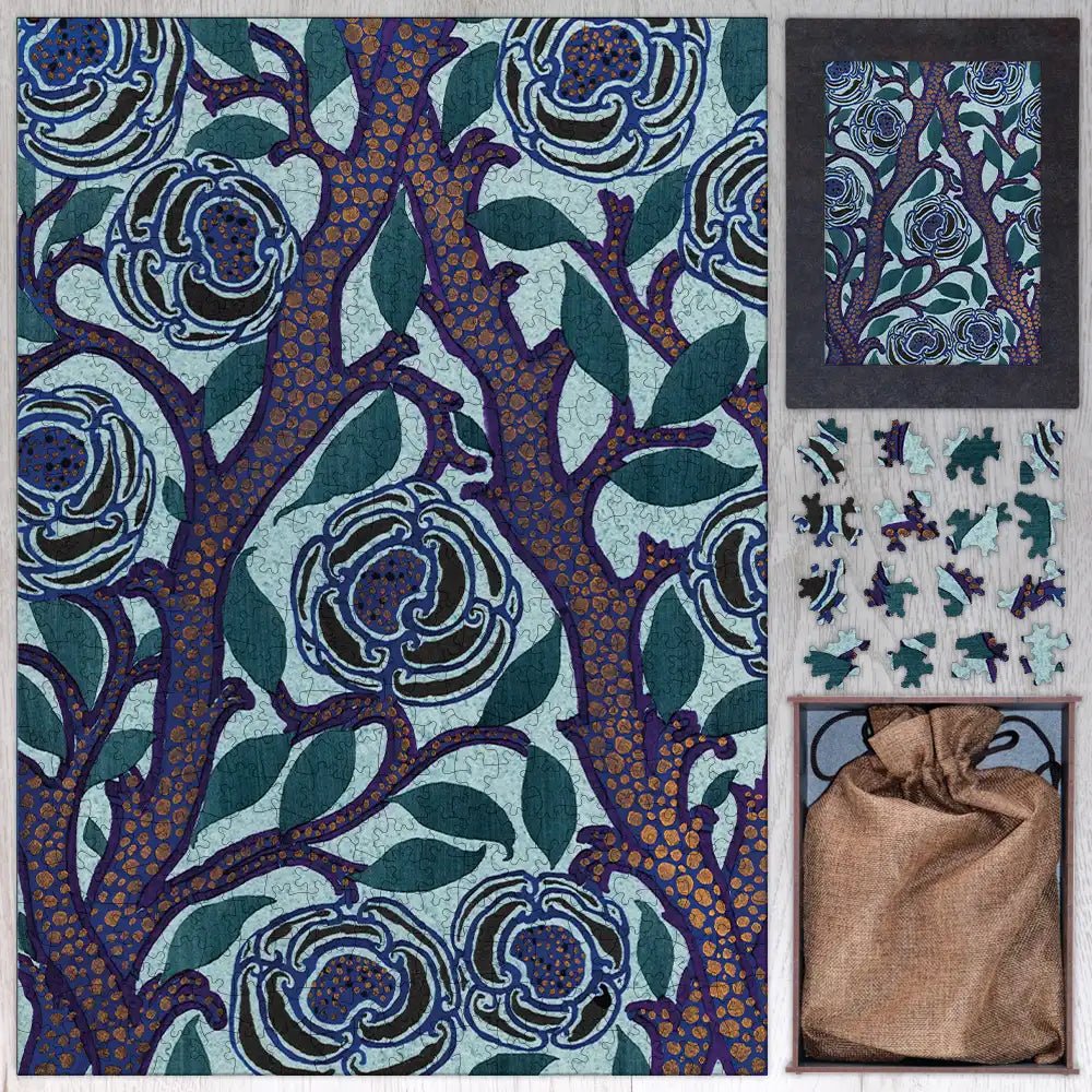 Flower Pattern Art Deco Puzzle - PuzzlesPrint