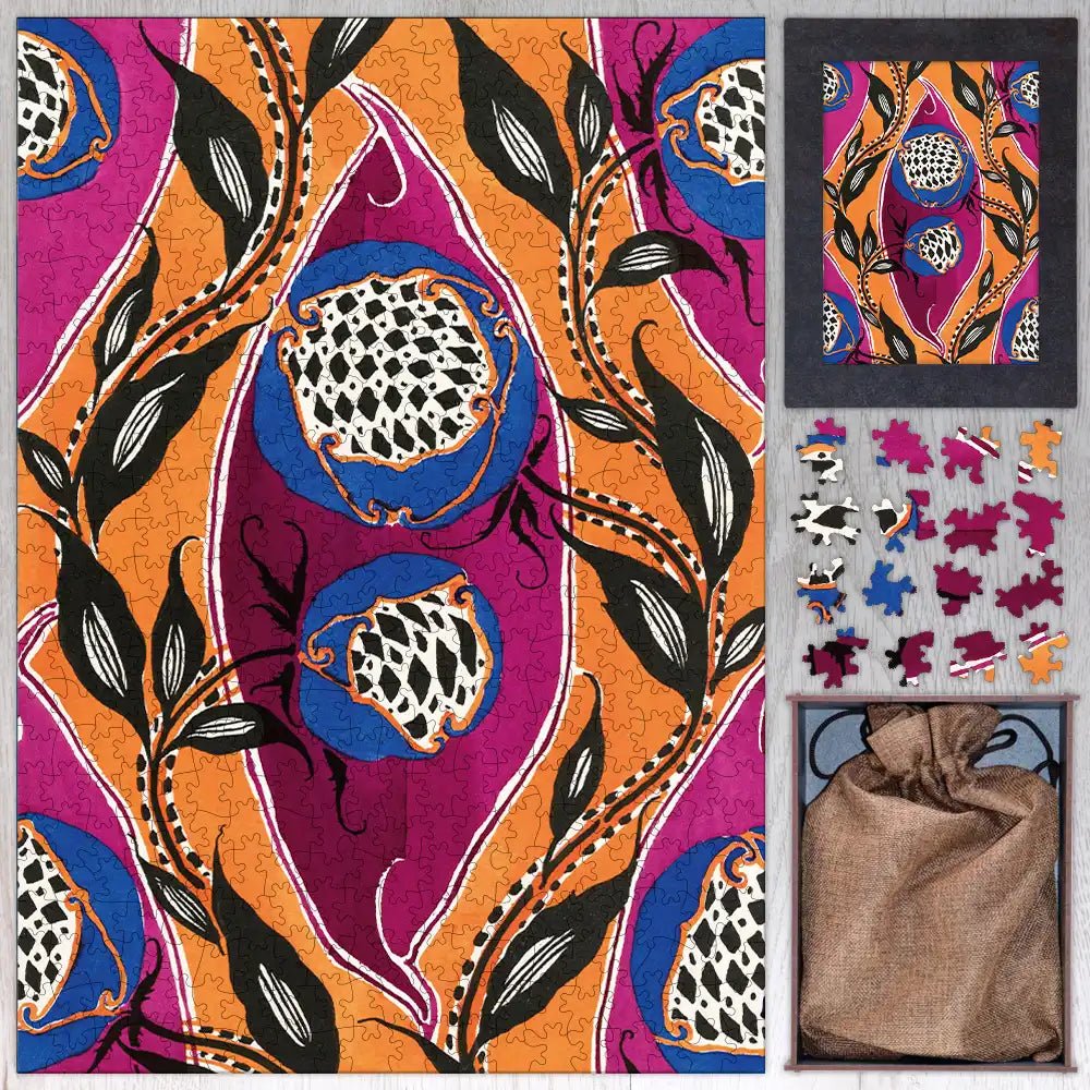 Flower Pochoir Pattern Puzzle - PuzzlesPrint