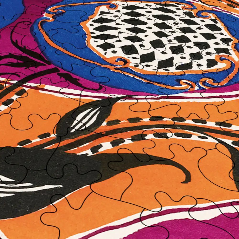 Flower Pochoir Pattern Puzzle - PuzzlesPrint