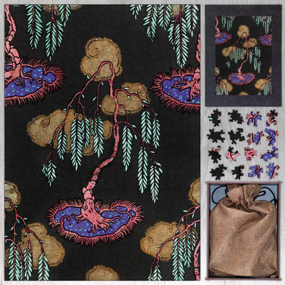 Tree Pochoir Pattern in Oriental Style Puzzle - PuzzlesPrint