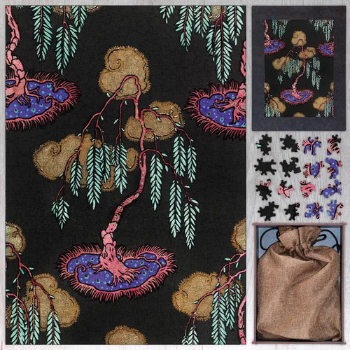 Tree Pochoir Pattern in Oriental Style Puzzle - PuzzlesPrint