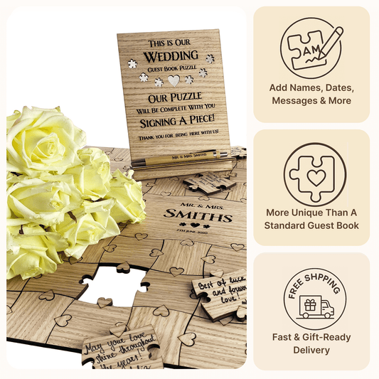 Wedding Guest Book Puzzle - Unique Guest Book Alternative - PuzzlesPrint