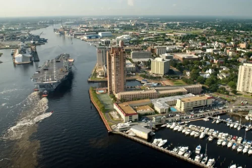 Aerial View Norfolk Harbor Jigsaw Puzzle