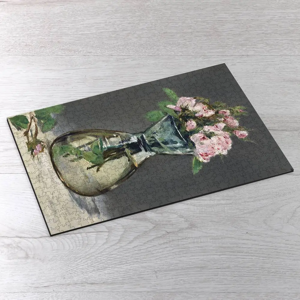 Moss Roses in a Vase Picture Puzzle