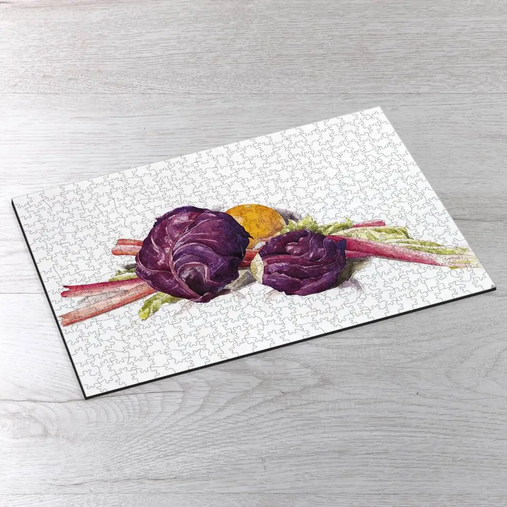 Red Cabbages, Rhubarb and Orange Picture Puzzle