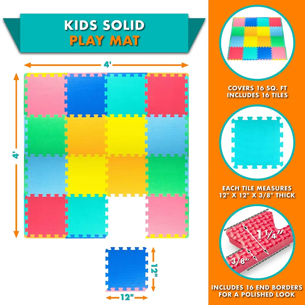 ProSource Kids Foam Puzzle Floor Play Mat