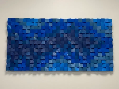 Océan bleu profond - Art mural en bois